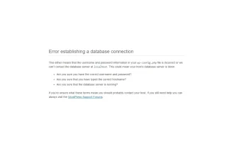 Error Establishing Database Connection in WordPress